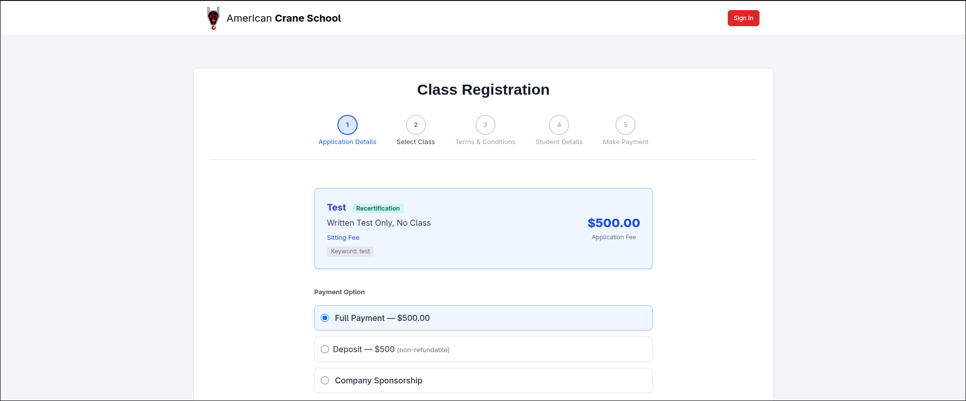Crane Admin - Student Management System